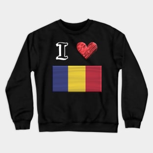 I love Flag from Rumänien Crewneck Sweatshirt